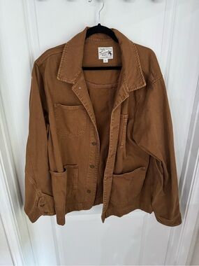 Tecovas Denim Chore Jacket Washed Tobacco Denim XL